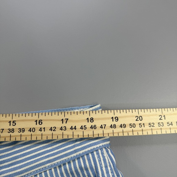 Carhartt WIP Terrell SK Shorts Mens Large Blue Striped Workwear Cargo Heart Logo - Picture 5 of 9